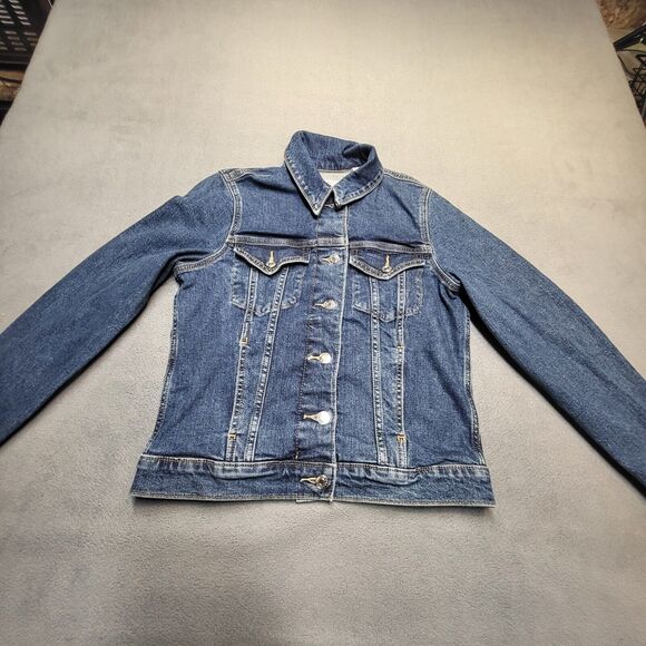Signature Levi Jean Jacket Womens S Blue Denim Trucker - Picture 2 of 9